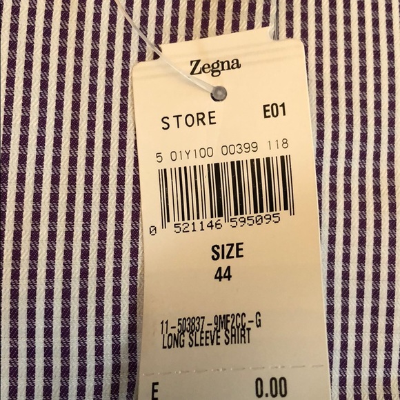 Long sleeve shirt, purple /white size 17.1/2 - Picture 3 of 6